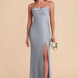 Birdy Grey Slate Blue Cowl Neck Maxi Dress